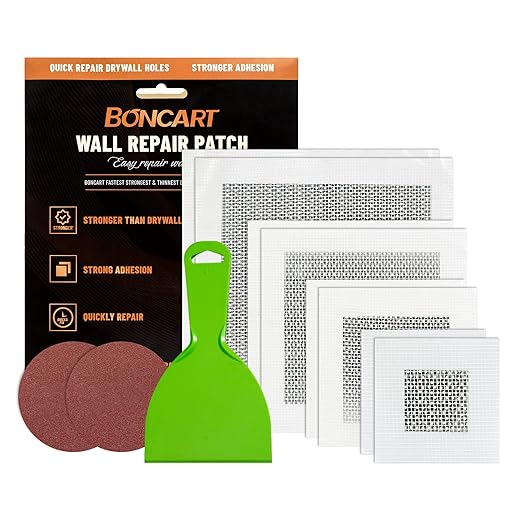 Drywall Repair Kit, Drywall Patch Repair Kit, 2/4/6/8inch Self Adhesive Repair by BONCART