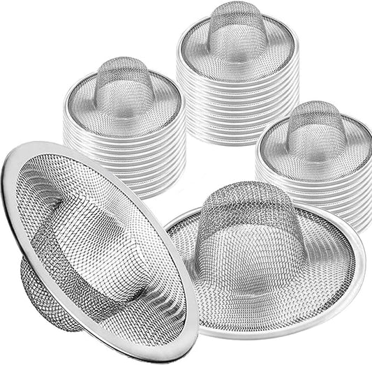 40pcs Heavy Duty Stainless Steel Slop Basket Filter Trap, 2.75" Top / 1" Mesh by ArtioHipo