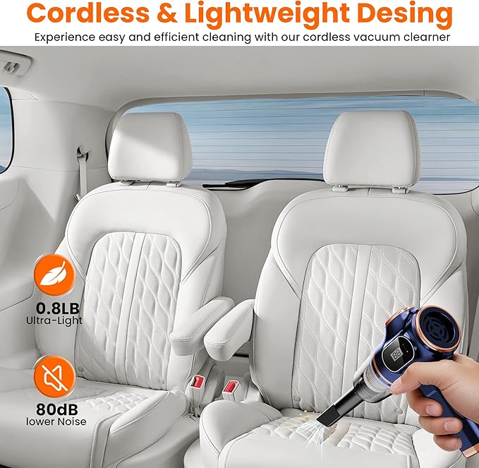 Portable Car Vacuum Cordless Mini Handheld Vacuums Cleaner Rechargeable - Image 3