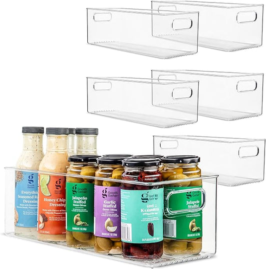 Plastic Food Storage 6 Pack Clear Container Bin by primebox