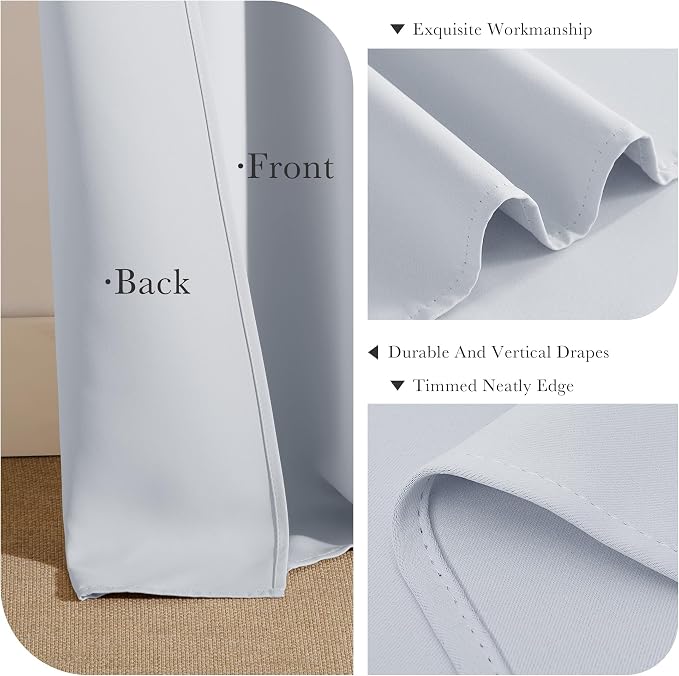 PONY DANCE Greyish White Blackout Curtains - Image 5