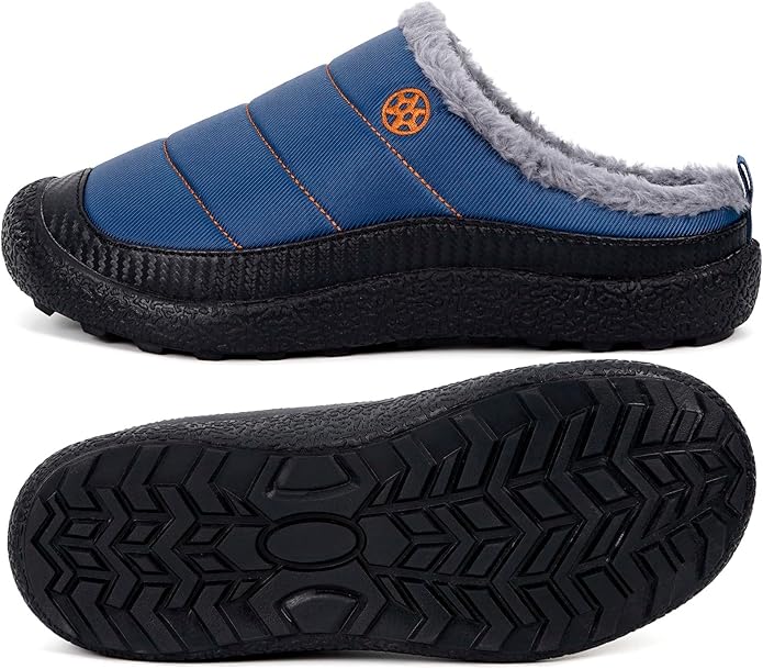 Womens Mens House Slippers Slip on Snow Winter Warm Fully Fur Lined Slippers - Image 4