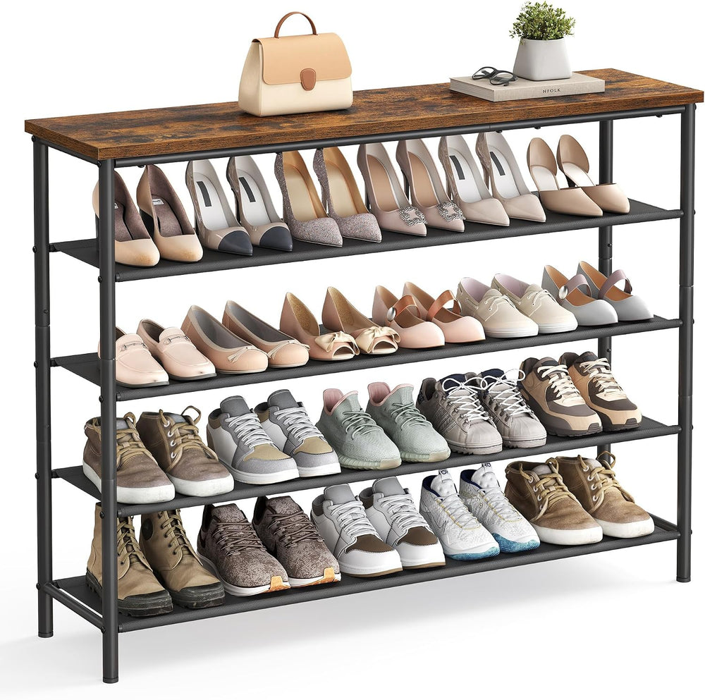 VASAGLE 5-Tier Shoe Rack, 20-24 Pairs, Steel Frame