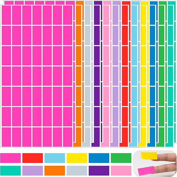 YSHIHE Colored Label Stickers, Rectangular Color Coding Stickers 1.57 x 0.75 by YSHIHE