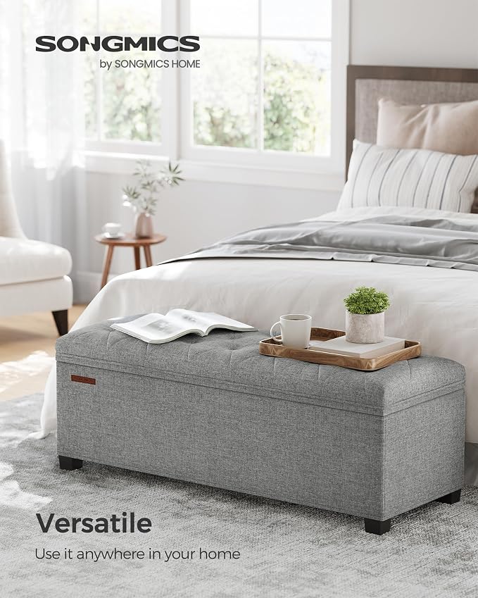 SONGMICS Storage Ottoman Bench, Foot Rest - Image 3