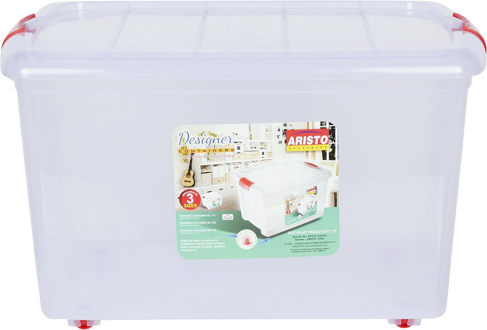 AIR O MATIC ARISTO Multipurpose Plastic Storage Container Box with Wheels 45 ...