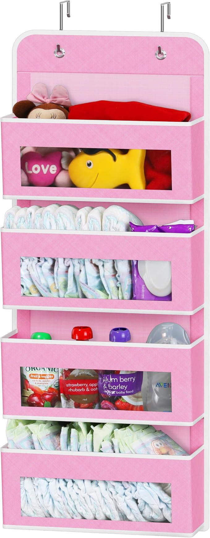 Simple Houseware 4 Clear Window Pocket Over Closet Door Storage Hanging by SimpleHouseware