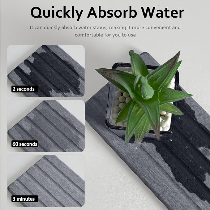Set of 3 Diatomite Hand Soap Holder, Water Absorbing Stone Tray - Image 2
