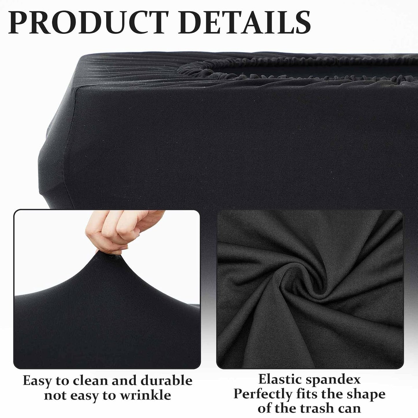 Windyun 40 Pcs 23 Gallon Spandex Trash Can Cover for Events,Black | Stretchable for Wedding Party Fundraiser, Garden Events Decor, Elastic Spandex Fabric, Hides Bins, Trash Can Not Included