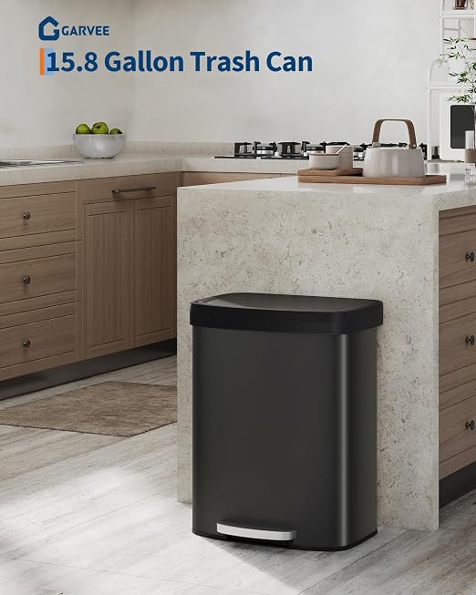 Garvee 16 Gallon / 60 Liter Metal Trash Can - Image 2