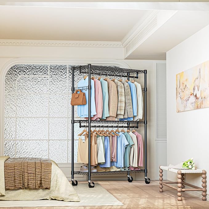 IZEUK Heavy Duty Rolling Garment Rack - Image 6