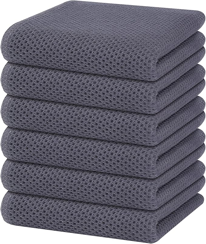 Homaxy 100% Cotton Waffle Weave Kitchen Dish Towels, Ultra Soft Absorbent Quick by Homaxy