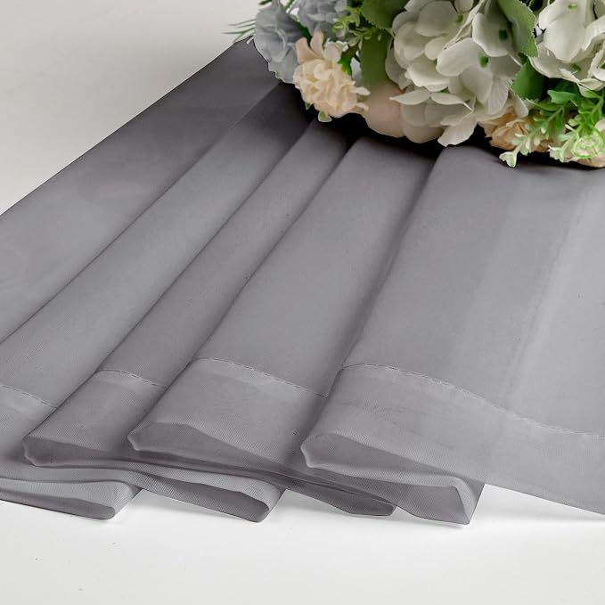 Chyhomenyc Voile Sheer Window Curtain Panels 54 Inch Long, Top Dual Rod Pockets - Image 5