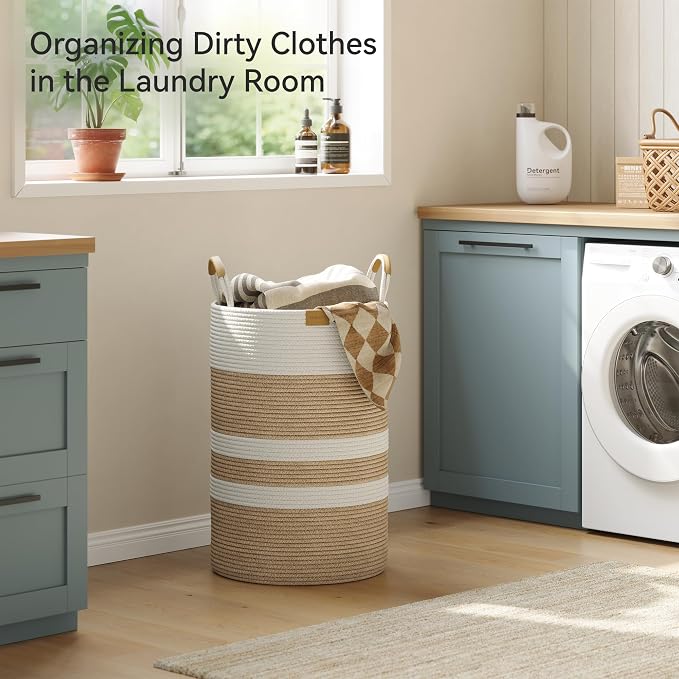 75L Striped Laundry Hamper - Image 2
