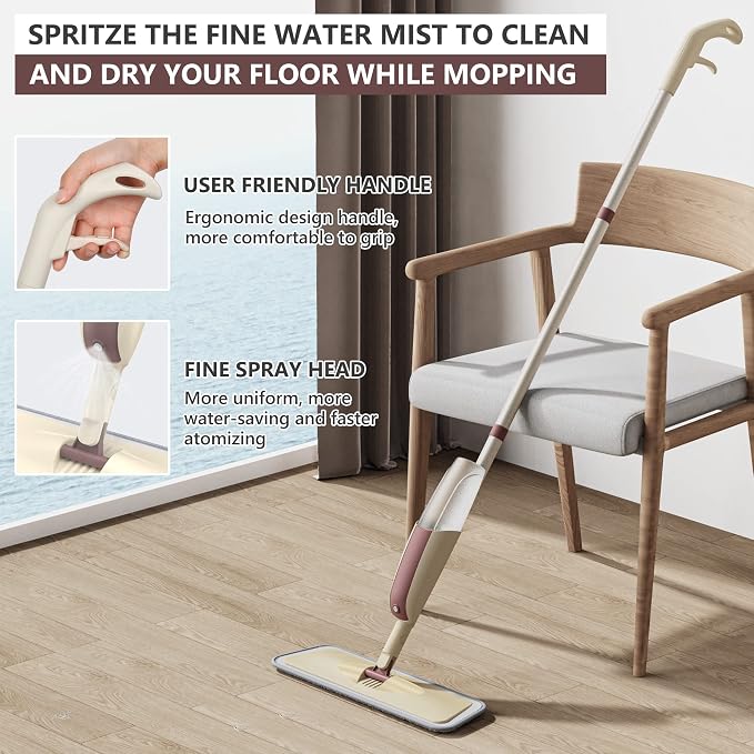 HOMTOYOU Spray Mop for Floor Cleaning: Wet Mop - Image 4