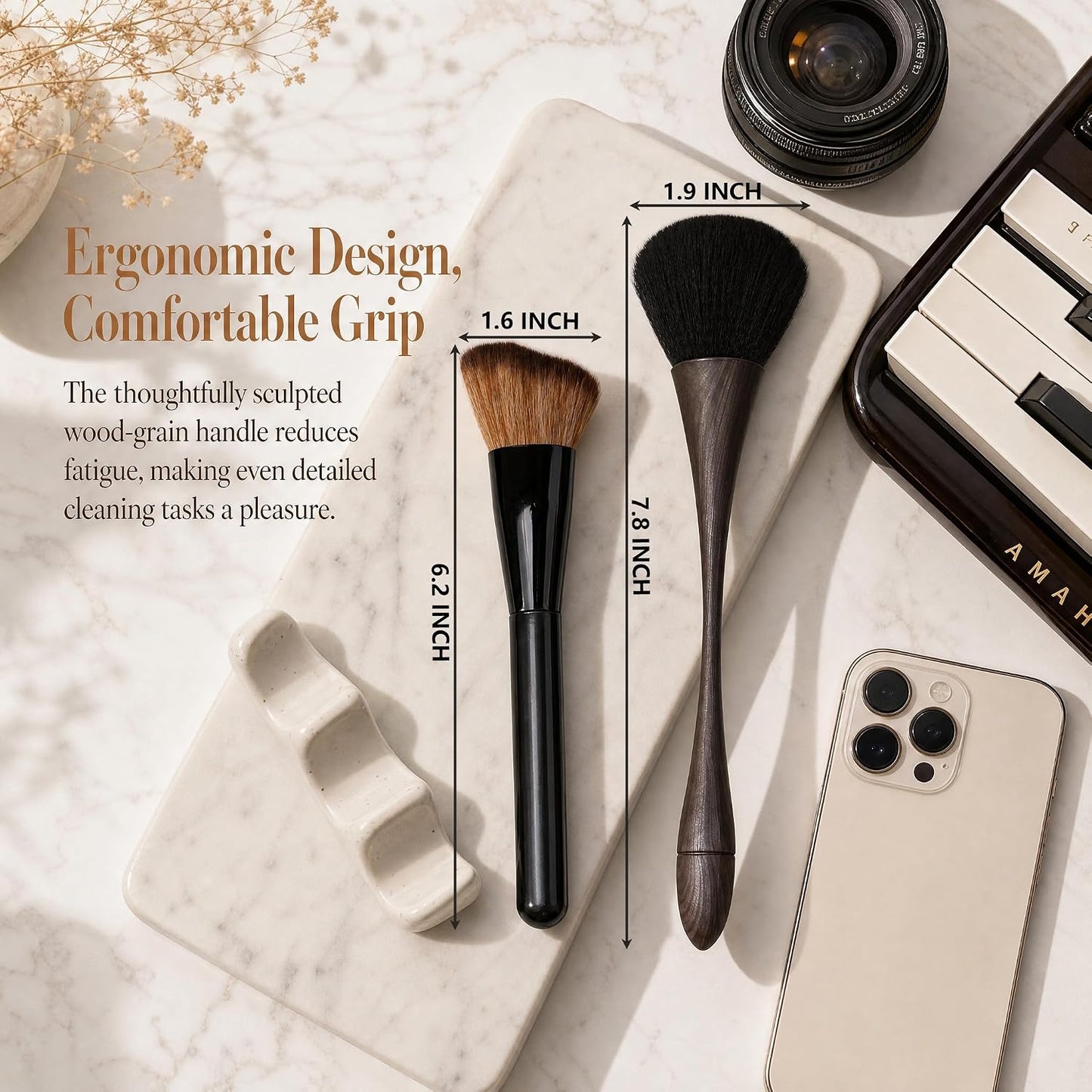 2 Pcs Exquisite Dusting Brush, Small Detailing Brushes, Soft Microfiber Brush for Models, Craf, Collectibles,Computers, Digital Devices, Car Interior, Musical Instruments,Craft, Artwork