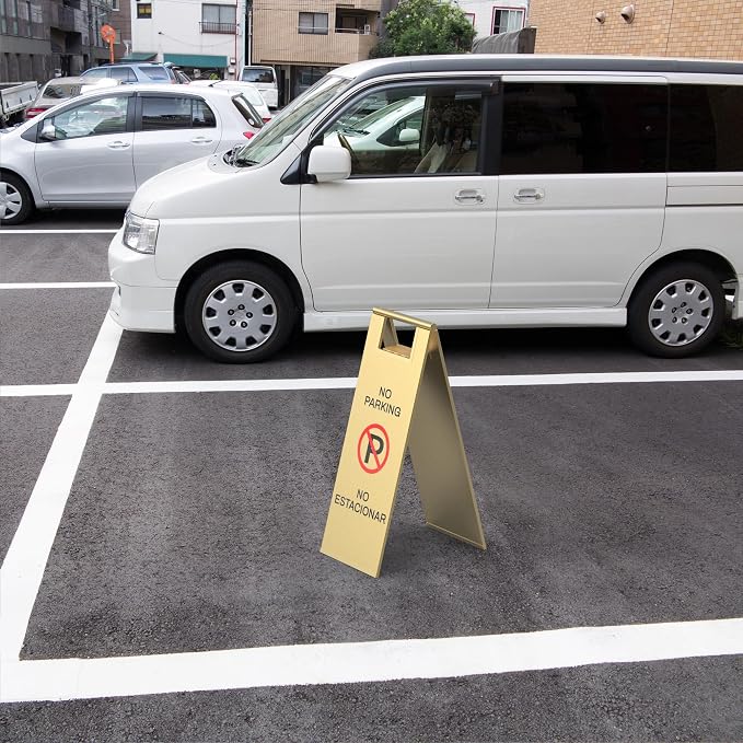 Stainless Steel No Parking Sign Portable Foldable Handle 2-Pack - Image 5