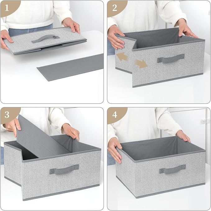 Storage Baskets, 15.7 Inch Woven Fabric Bins, Storage Cubes - Image 8