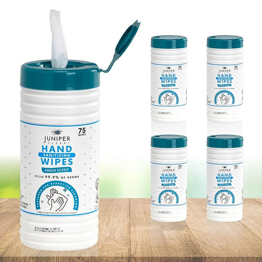 4 Pack Hand Sanitizing Wipes, Alcohol Free 300 Count Canister Disposable Hand by JuniperCLEAN