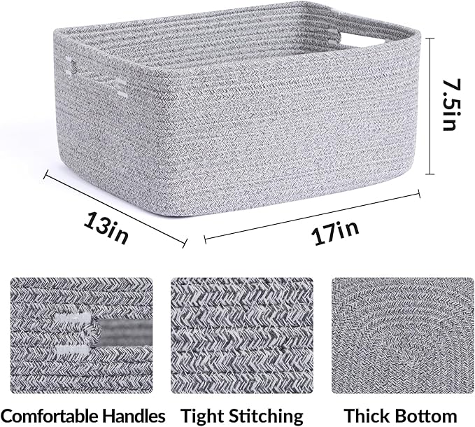 Large Storage Baskets for Organizing, Closet Shelf Baskets for Clothes Blanket - Image 2