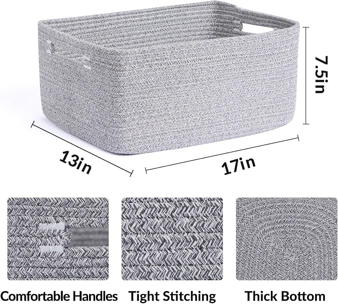 Large Storage Baskets for Shelves, Closet Organizers Bins for Clothes Blanket - Image 2