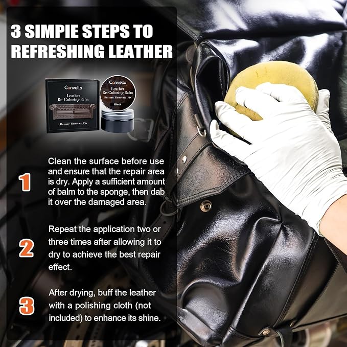 Black Leather Repair Kit, Leather Dye - Image 5