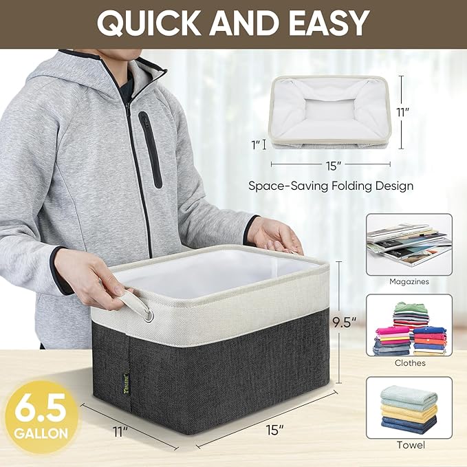 BALEINE 2 Pack Fabric Storage Bins - Image 4