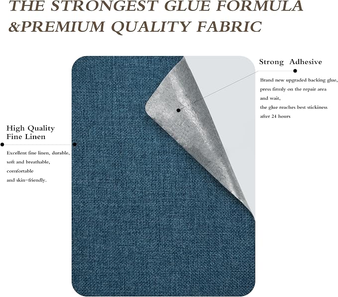 Coarse Linen Repair Patches, Self-Adhesive Linen Fabric Patches, 8X11 inch - Image 2