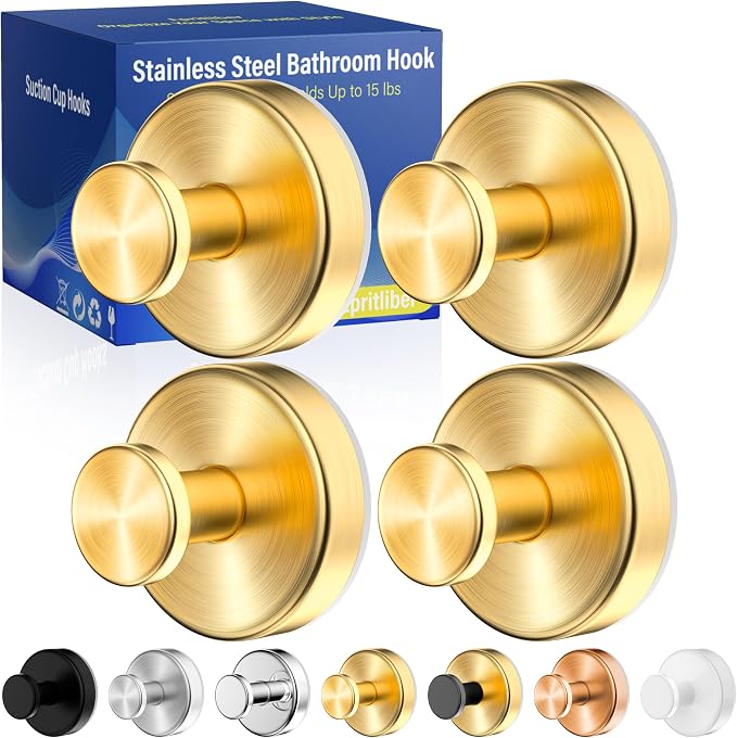 Suction Cup Hooks for Shower, Wreath Hanger for Front Door, Removable No Drill by Unknown