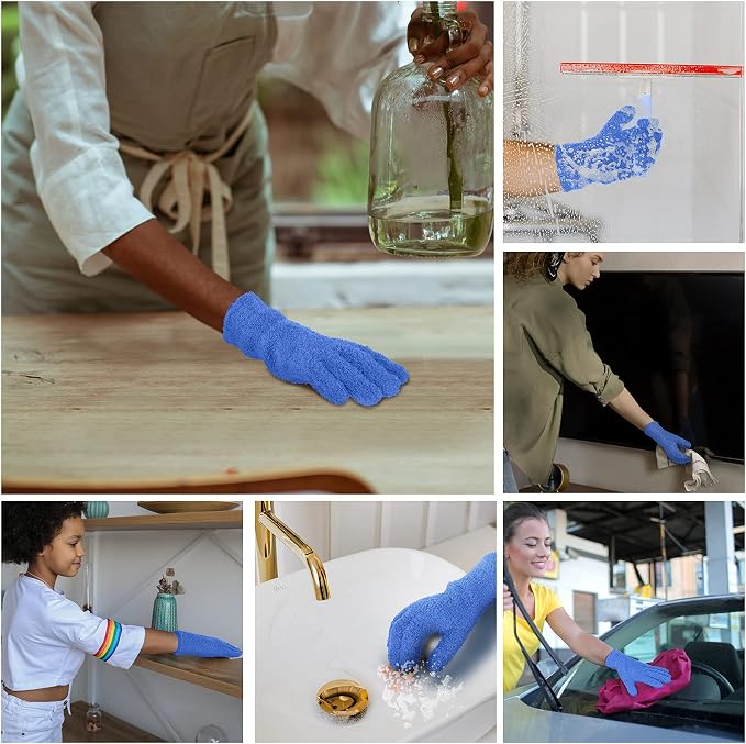 Patelai Microfiber Gloves for Plants Dusting Cleaning Glove Mittens - Image 4
