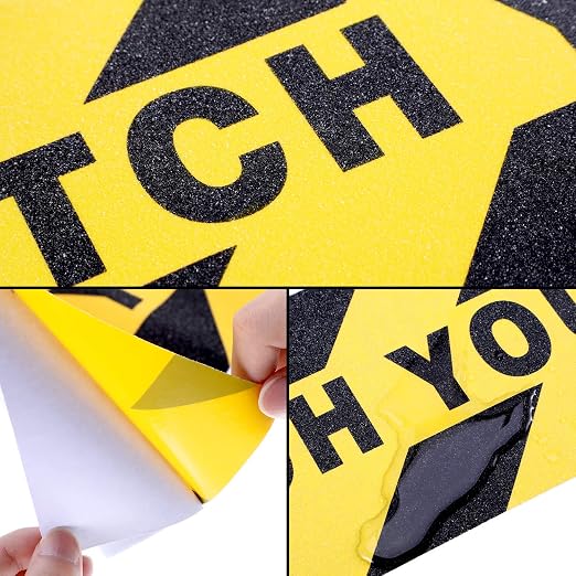 Boao 2 Pieces Watch Your Step Stickers Sign 6 x 24 Inch Caution Watch Your Step - Image 6
