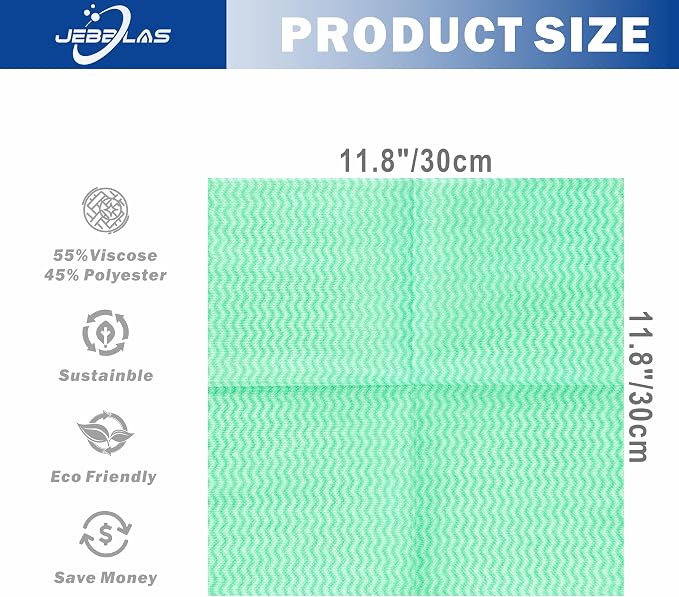 JEBBLAS 100Pack Reusable Cleaning Cloths 11.8‘’x11.8‘’ Handi Wipes Reusable - Image 2