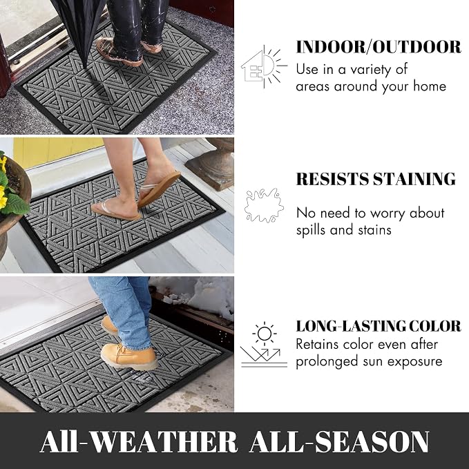 Yimobra Large Door Mat 47x24, All-Weather Waterproof Non-Slip Welcome Matt - Image 6