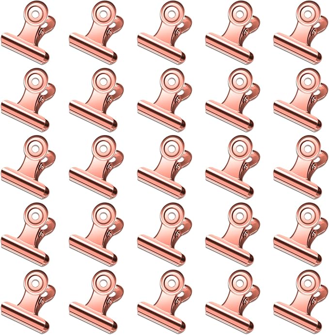 30 Pack Small Bull Clips 0.87 Inch Mini Metal Hinge Clips Binder Paper Hinge by Orcielo