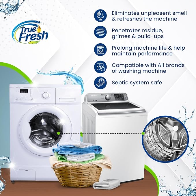True Fresh Washing Machine Cleaner Tablets – 25-Pack Deep Cleaning - Image 3