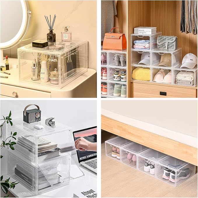 9 Pack Thicken Shoe Organizer Stackable, Upgraded Sturdy Shoe Storage Box - Image 2