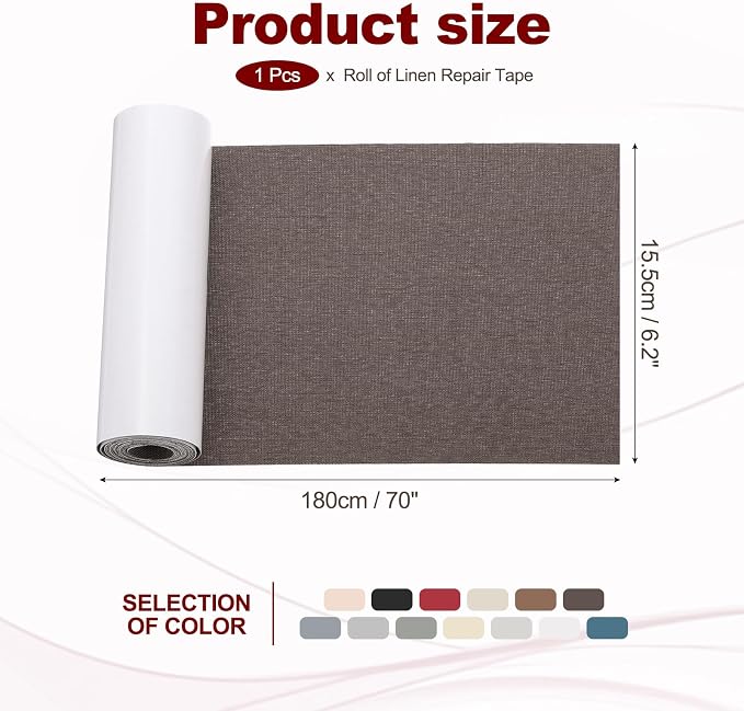 PATIKIL 70x6.2 Inch Linen Repair Tape, Repair Fabric Patch Self Adhesive Couch - Image 2