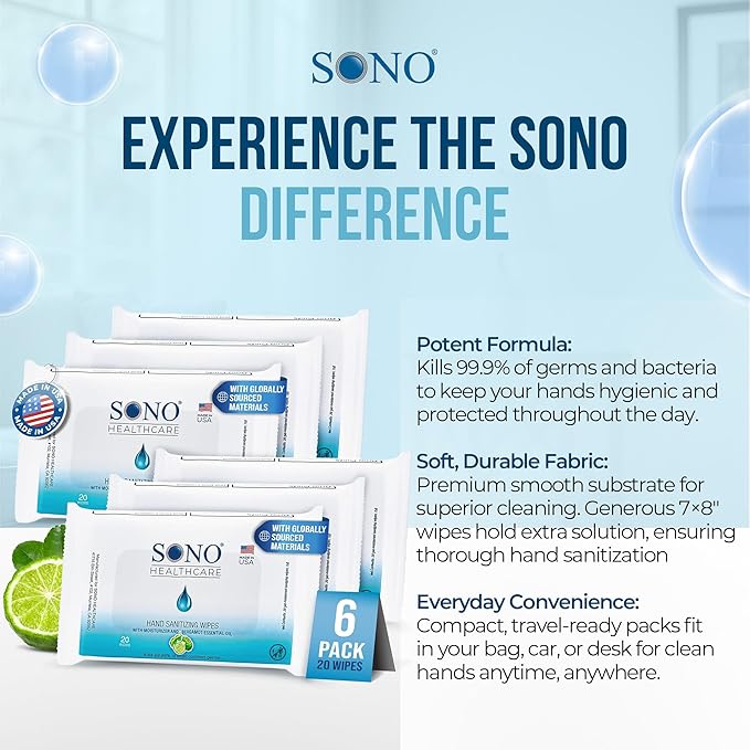SONO Alcohol-Free Sanitizing Hand Wipes - Image 4