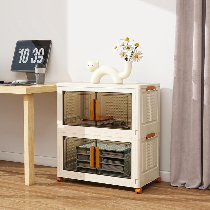 2 Tier Large Stackable Plastic Storage Bins - Image 6