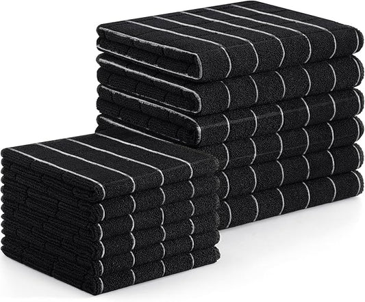 Homaxy Microfiber Kitchen Towels and Dishcloths Set, 12 Pack Soft and Absorbent by Homaxy