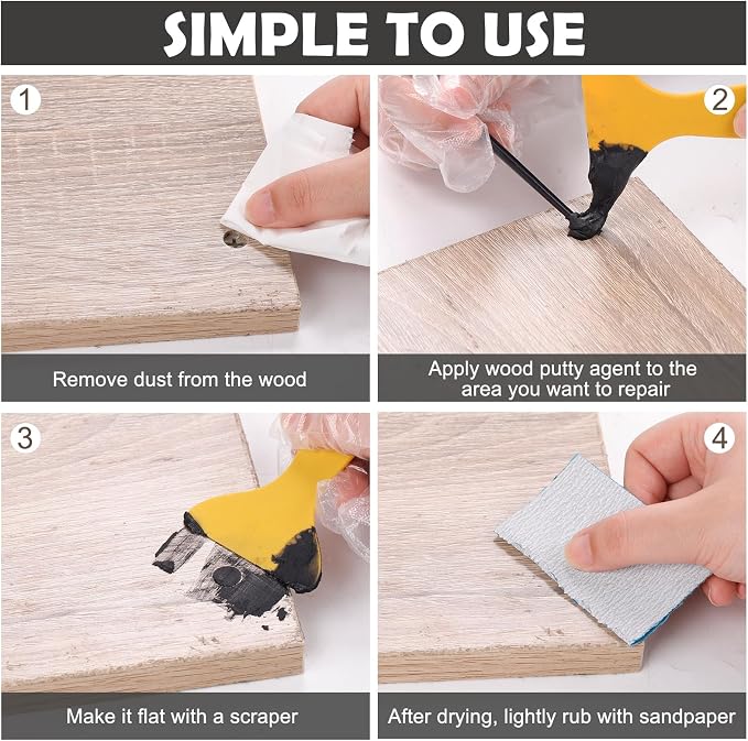 SEISSO Wood Putty, Wood Putty Outdoor Waterproof, Wood Repair Putty Stainable - Image 4