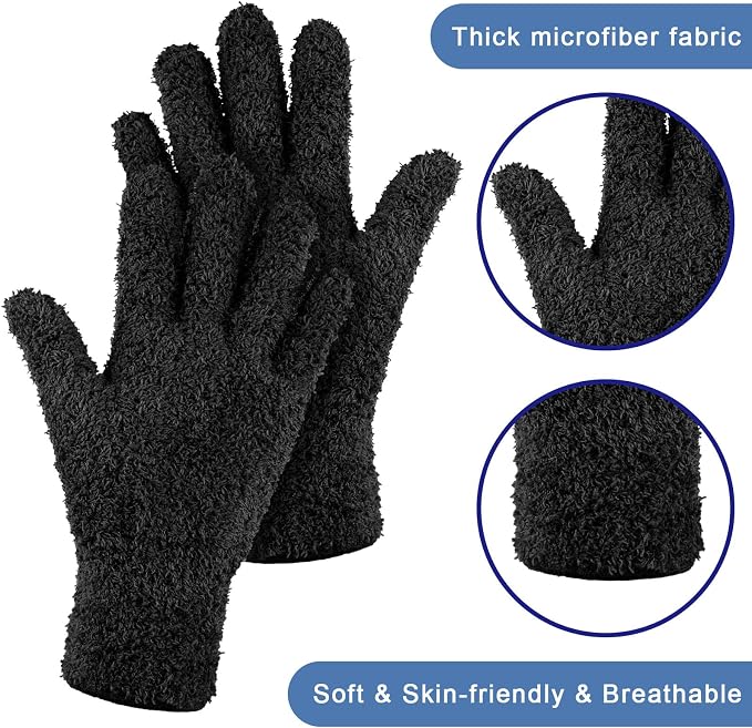 Bencailor 6 Pairs Microfiber Dusting Gloves, Dusting Cleaning Gloves Microfiber - Image 5