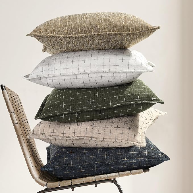 ZWJD Pillow Covers 26x26 Set of 2 Soft Polyester Textured Pillow Covers - Image 5