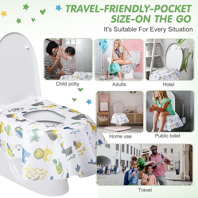 50 Packs Disposable Toilet Seat Covers Extra Large Individually Wrapped - Image 5