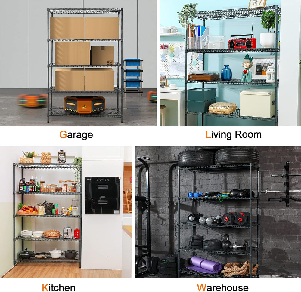 Land Guard 5 Tier Storage Racks and Shelving - 48" L x 20" W x 72&q...