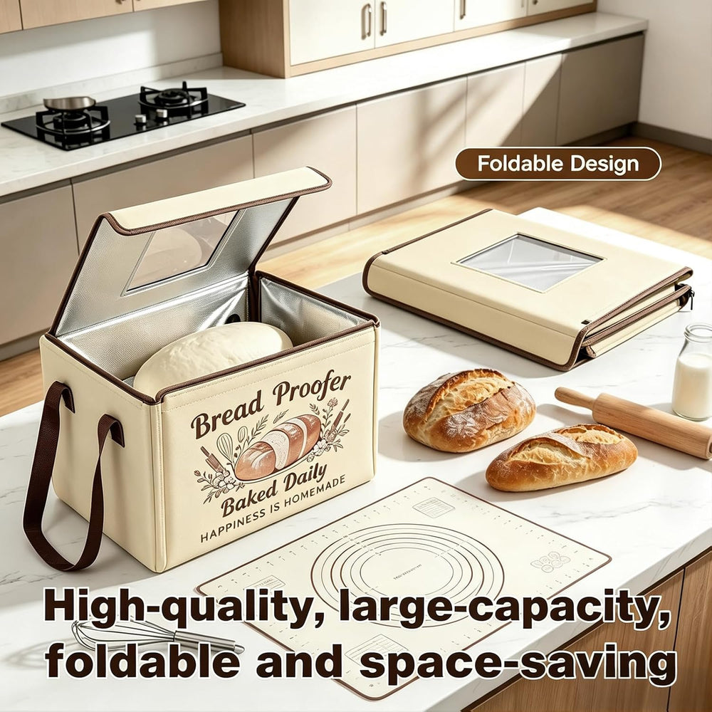 Folding Bread Proofing Box, 3-Sided Heating Dough Proofer with 50-113℉ Temp C...