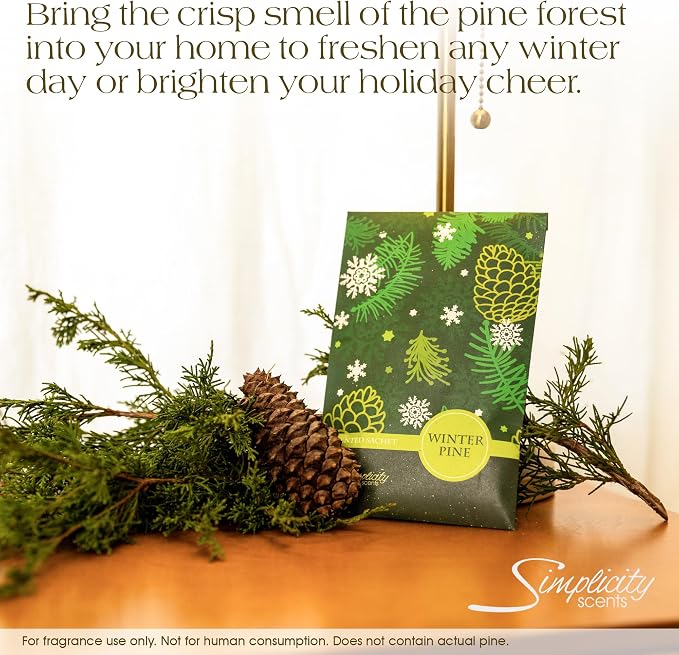 Winter Pine Scented Sachets Pack of 3, Long-Lasting Scented Bags, Home Fragrance - Image 4