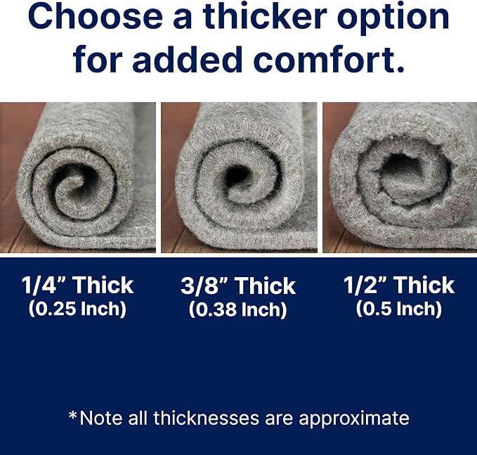 RUGPADUSA - Eco-Plush - 8' Round - 3/8" Thick - 100% Felt - Extra Cushioned Rug - Image 8