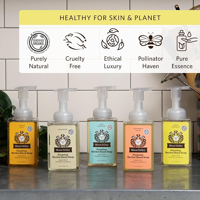 Moon Valley Herbal Foaming Hand Soap, Lemon Rosemary Two Pack, Recyclable Bottle - Image 5