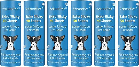 Extra Sticky Large Lint Roller Refills, 6.3'' Giant Lint Roller Refills by Yabeepet